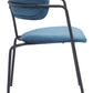 HomeRoots Set of 2 Blue And Gunmetal Modern Industrial Dining Chairs