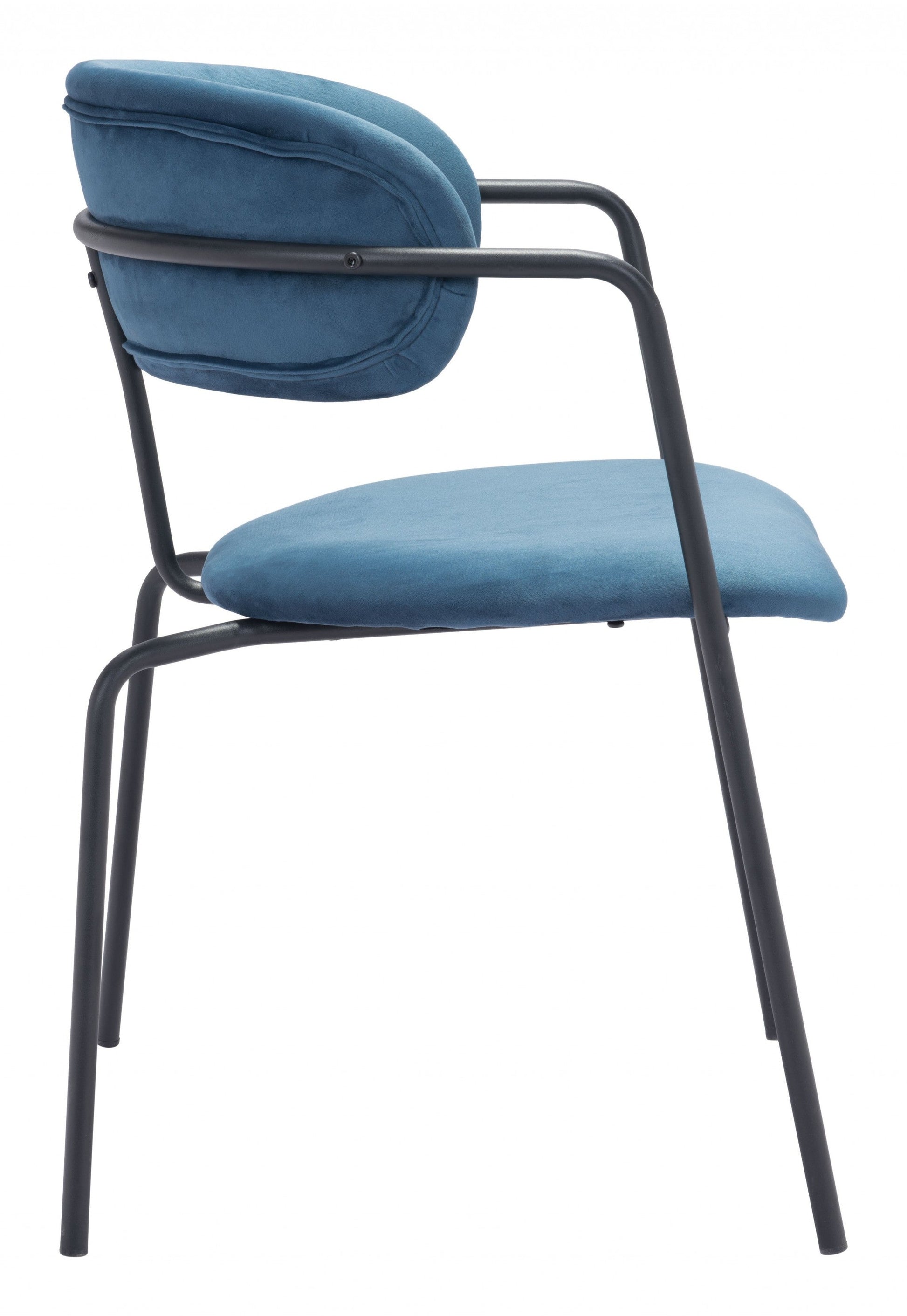 HomeRoots Set of 2 Blue And Gunmetal Modern Industrial Dining Chairs