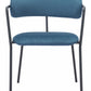 HomeRoots Set of 2 Blue And Gunmetal Modern Industrial Dining Chairs