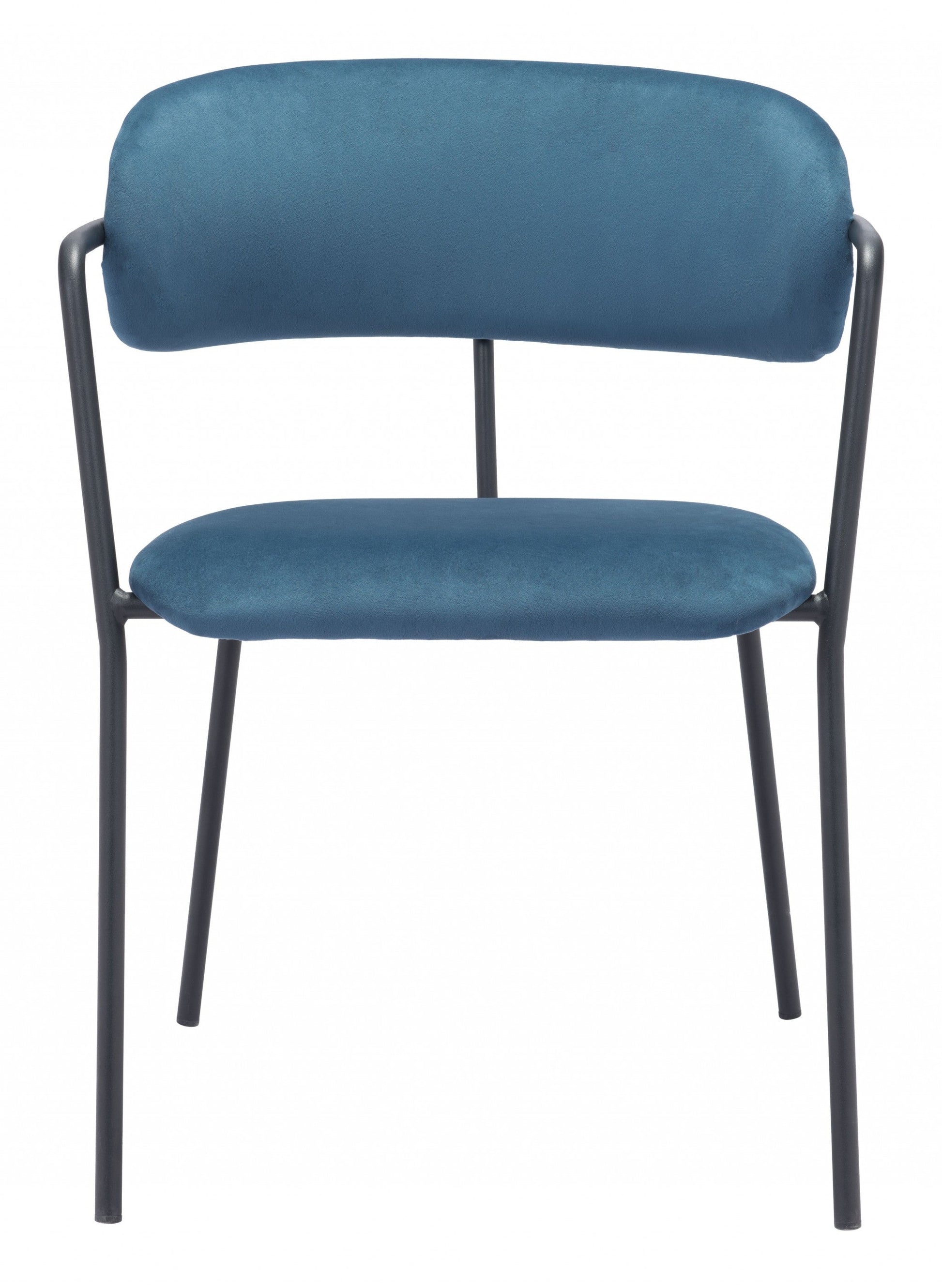 HomeRoots Set of 2 Blue And Gunmetal Modern Industrial Dining Chairs