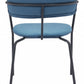 HomeRoots Set of 2 Blue And Gunmetal Modern Industrial Dining Chairs