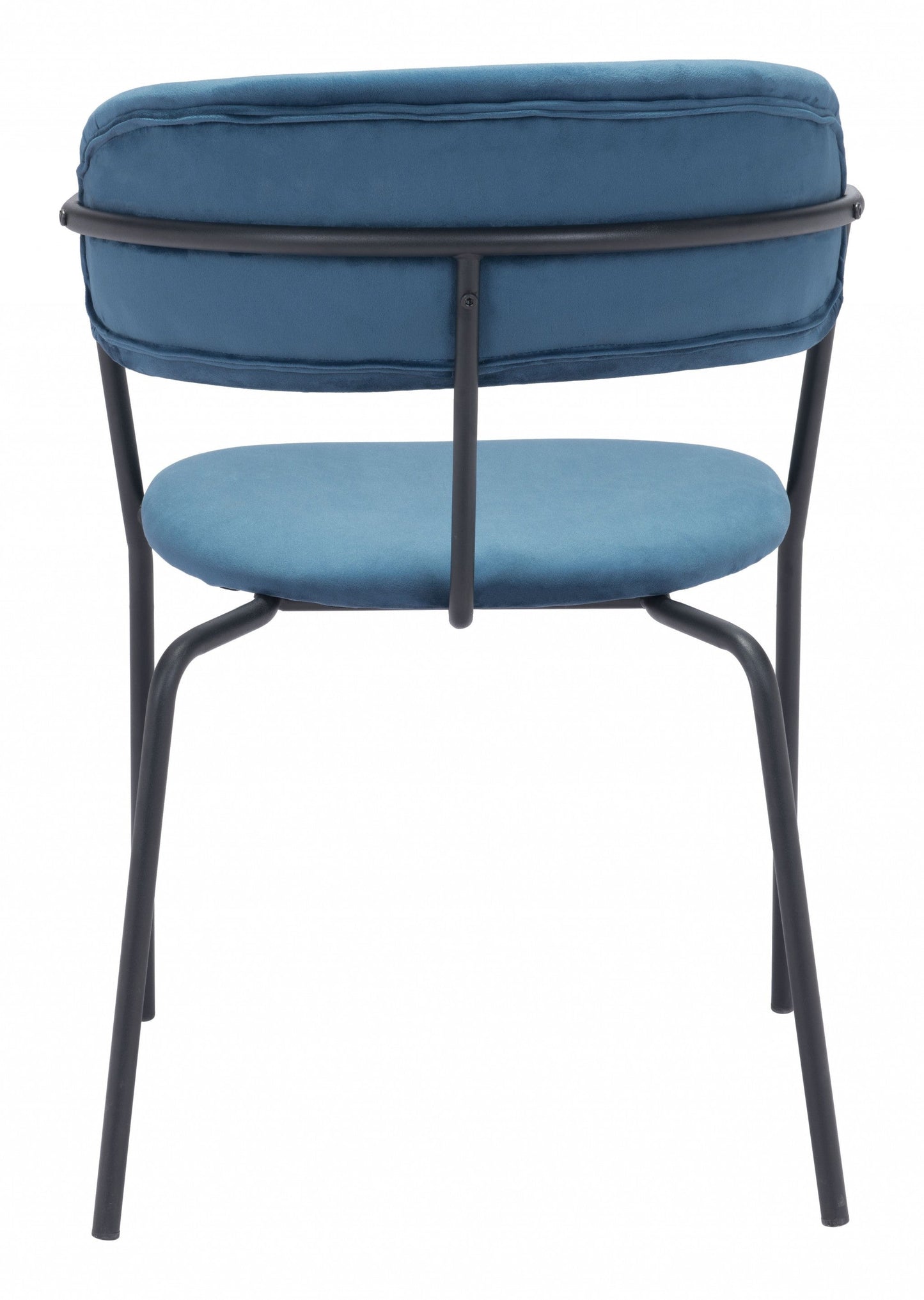 HomeRoots Set of 2 Blue And Gunmetal Modern Industrial Dining Chairs