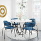 HomeRoots Set of 2 Blue And Gunmetal Modern Industrial Dining Chairs
