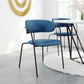 HomeRoots Set of 2 Blue And Gunmetal Modern Industrial Dining Chairs