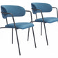 HomeRoots Set of 2 Blue And Gunmetal Modern Industrial Dining Chairs