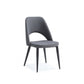 HomeRoots Set of 2 Blue Faux Leather Metal Dining Chairs