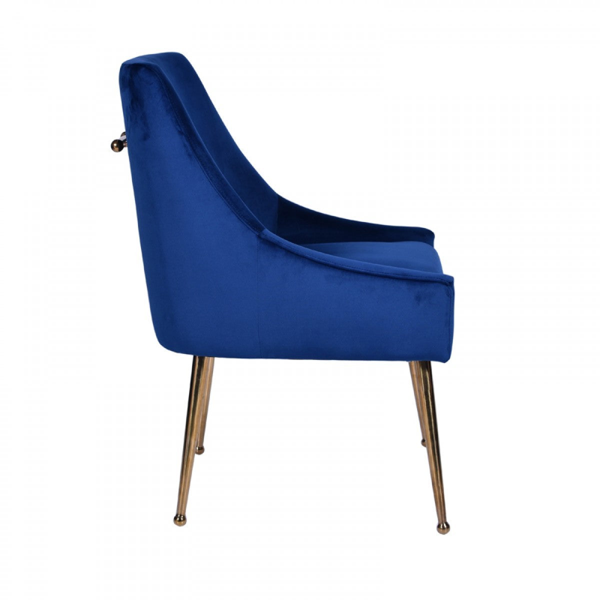HomeRoots Set of 2 Blue Gold Velvet Dining Chairs
