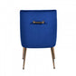 HomeRoots Set of 2 Blue Gold Velvet Dining Chairs