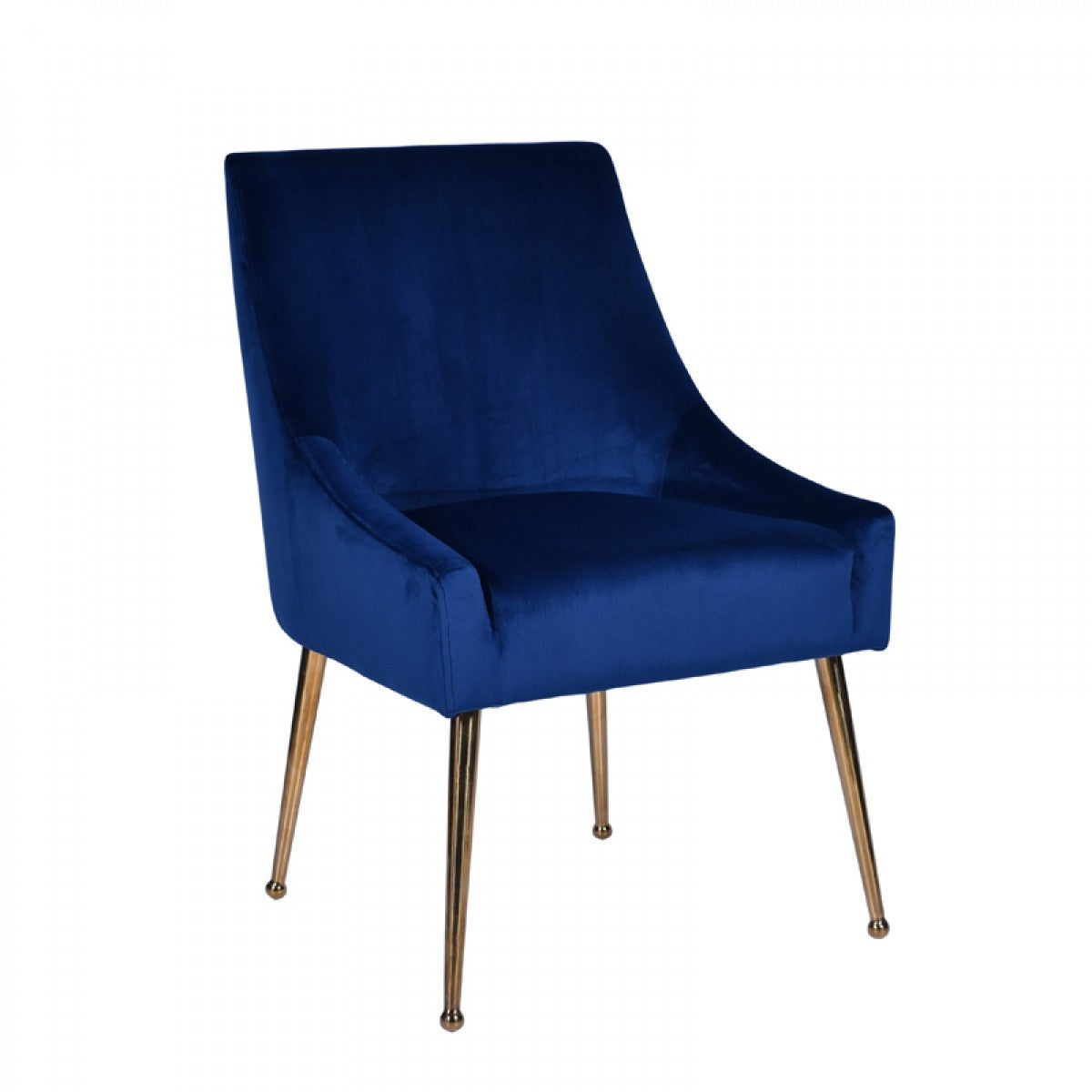 HomeRoots Set of 2 Blue Gold Velvet Dining Chairs