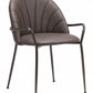 HomeRoots Set of 2 Brown Faux Leather Arch Dining Chairs