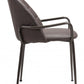 HomeRoots Set of 2 Brown Faux Leather Arch Dining Chairs