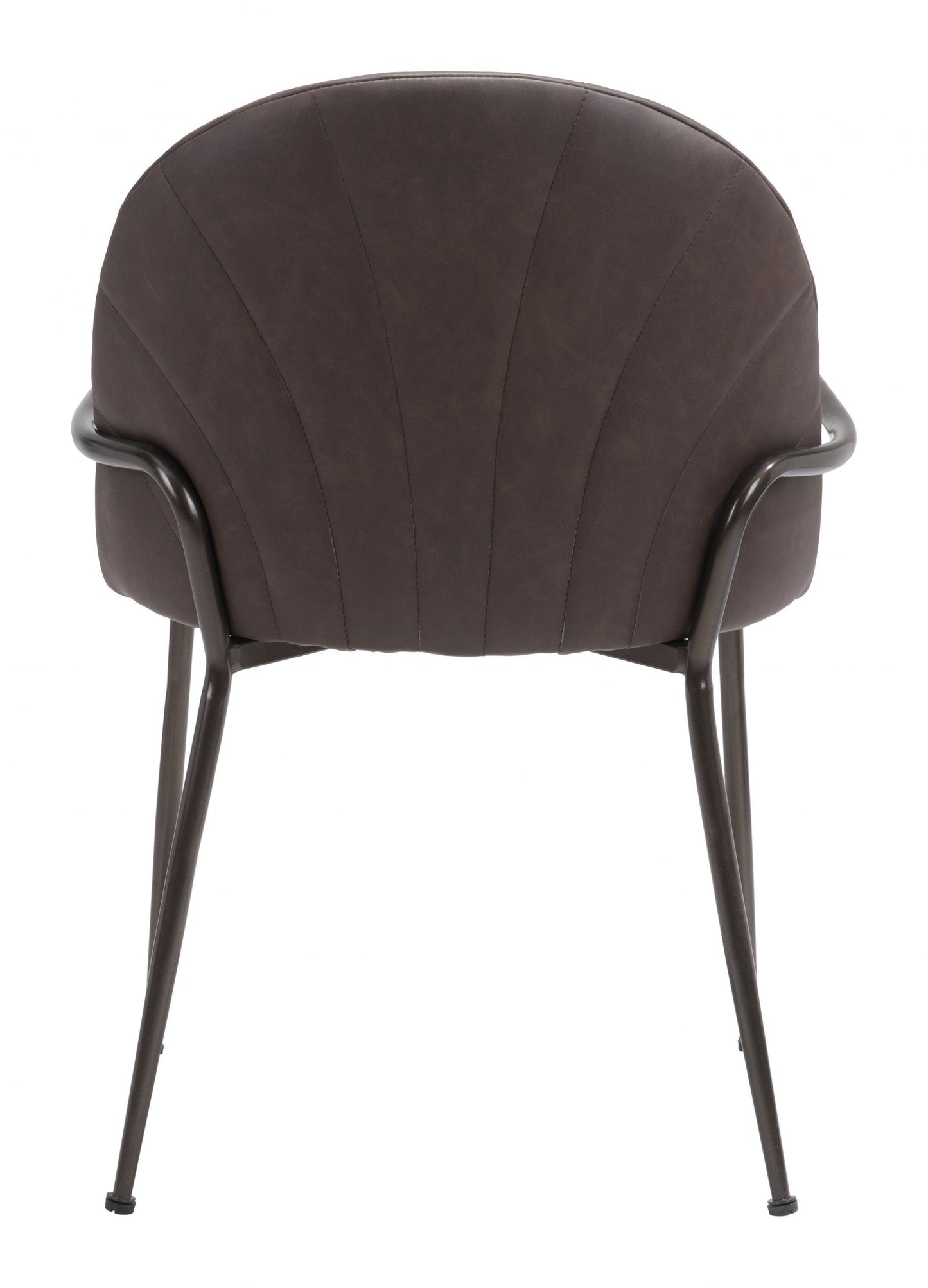 HomeRoots Set of 2 Brown Faux Leather Arch Dining Chairs