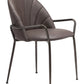 HomeRoots Set of 2 Brown Faux Leather Arch Dining Chairs