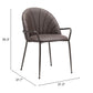 HomeRoots Set of 2 Brown Faux Leather Arch Dining Chairs
