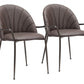 HomeRoots Set of 2 Brown Faux Leather Arch Dining Chairs