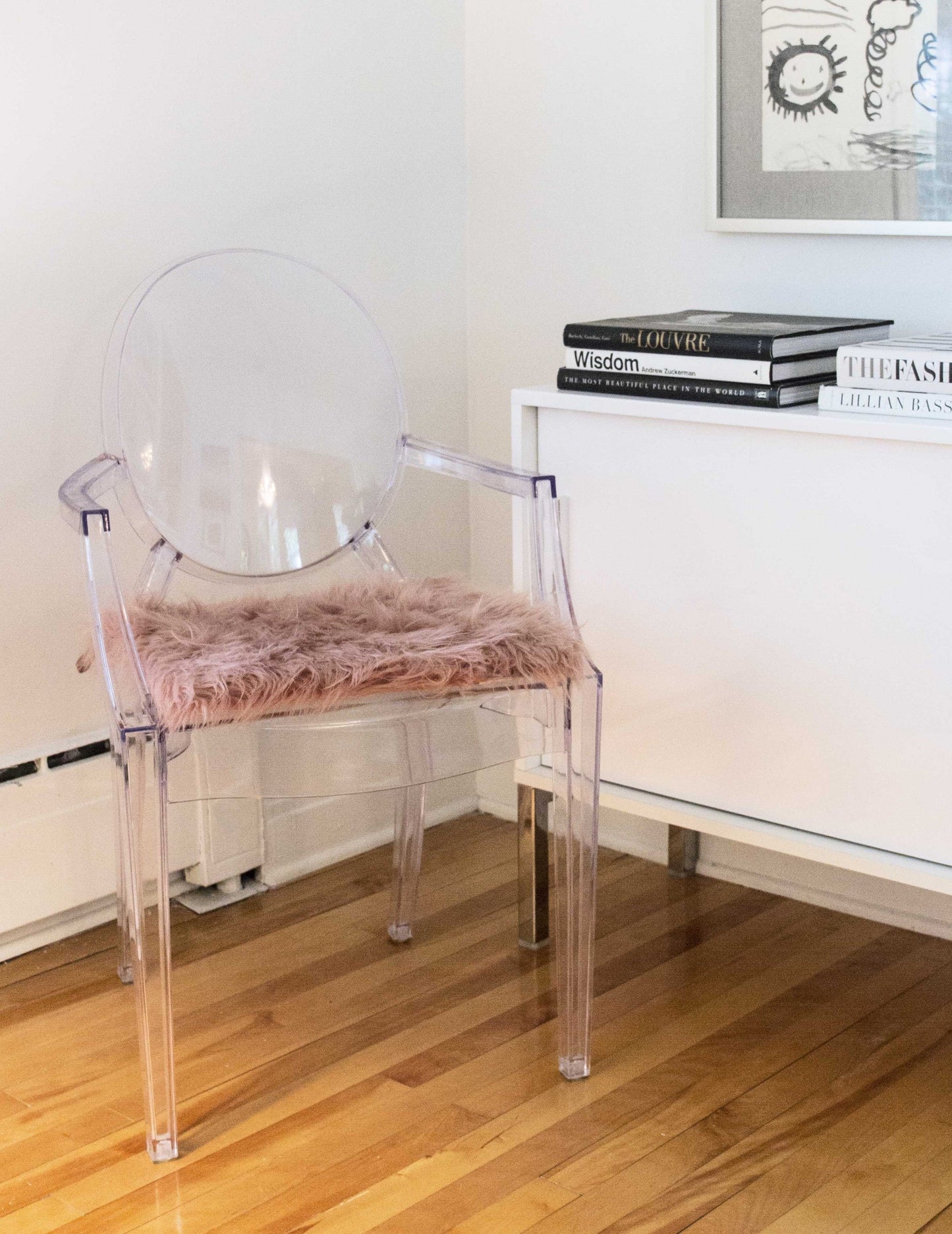 HomeRoots Set of 2 Cozy Mauve Rose Faux Fur Chair Pads