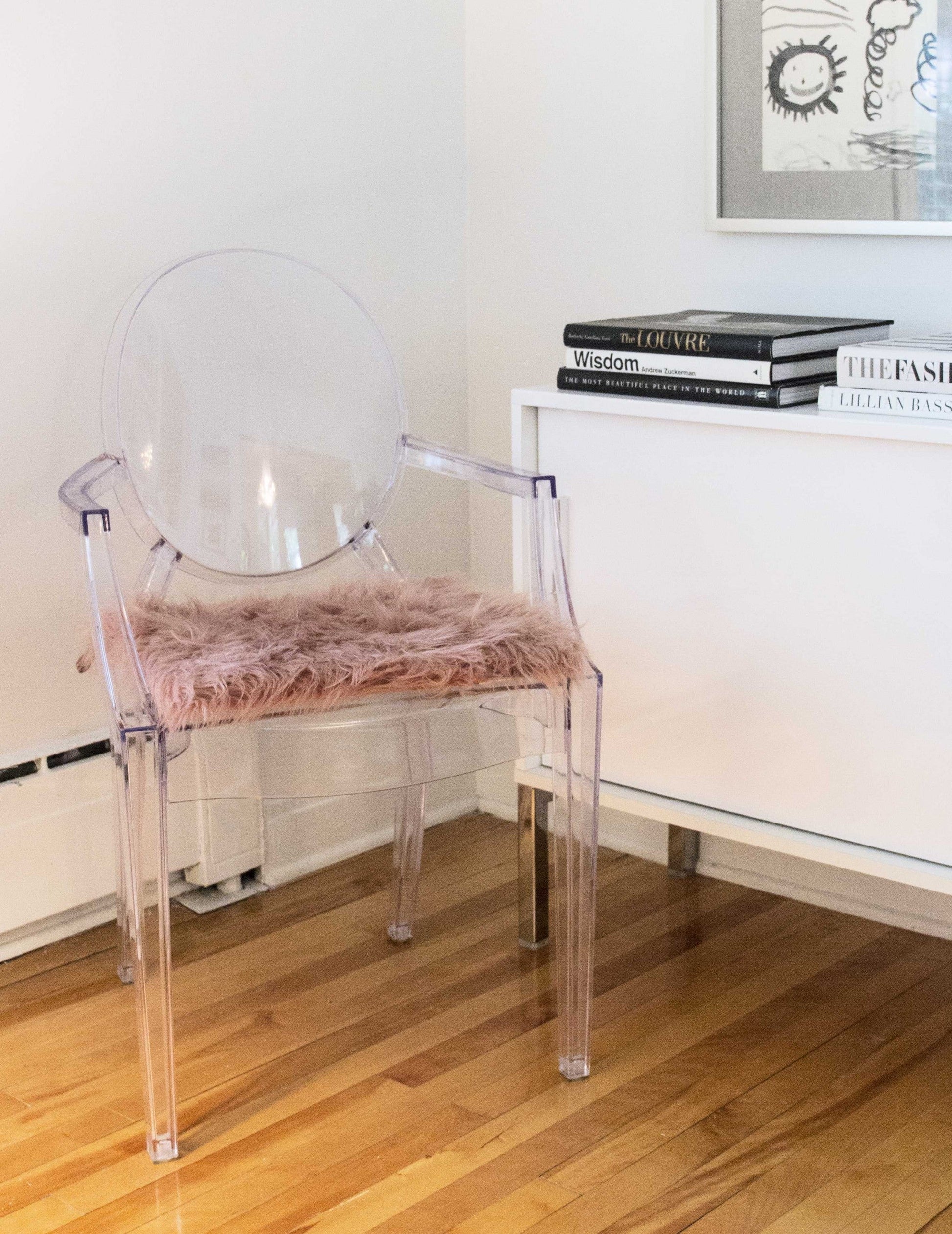 HomeRoots Set of 2 Cozy Mauve Rose Faux Fur Chair Pads