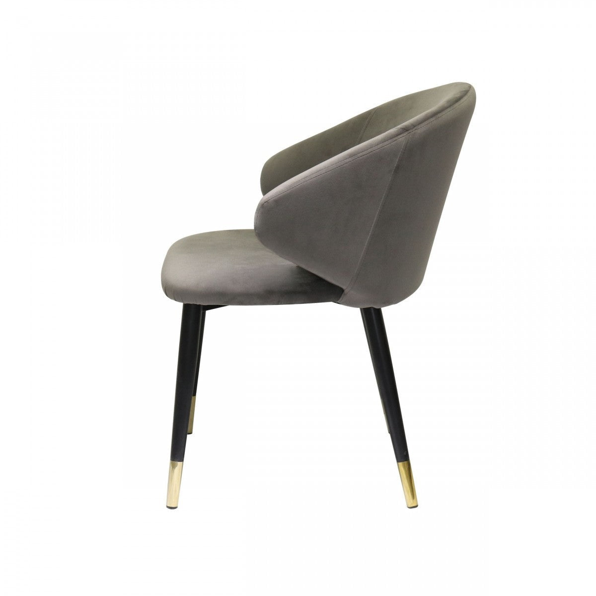 HomeRoots Set of 2 Dark Gray Velvet Dining Chairs