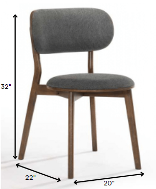 HomeRoots Set of 2 Dark Gray Walnut Modern Dining Chairs