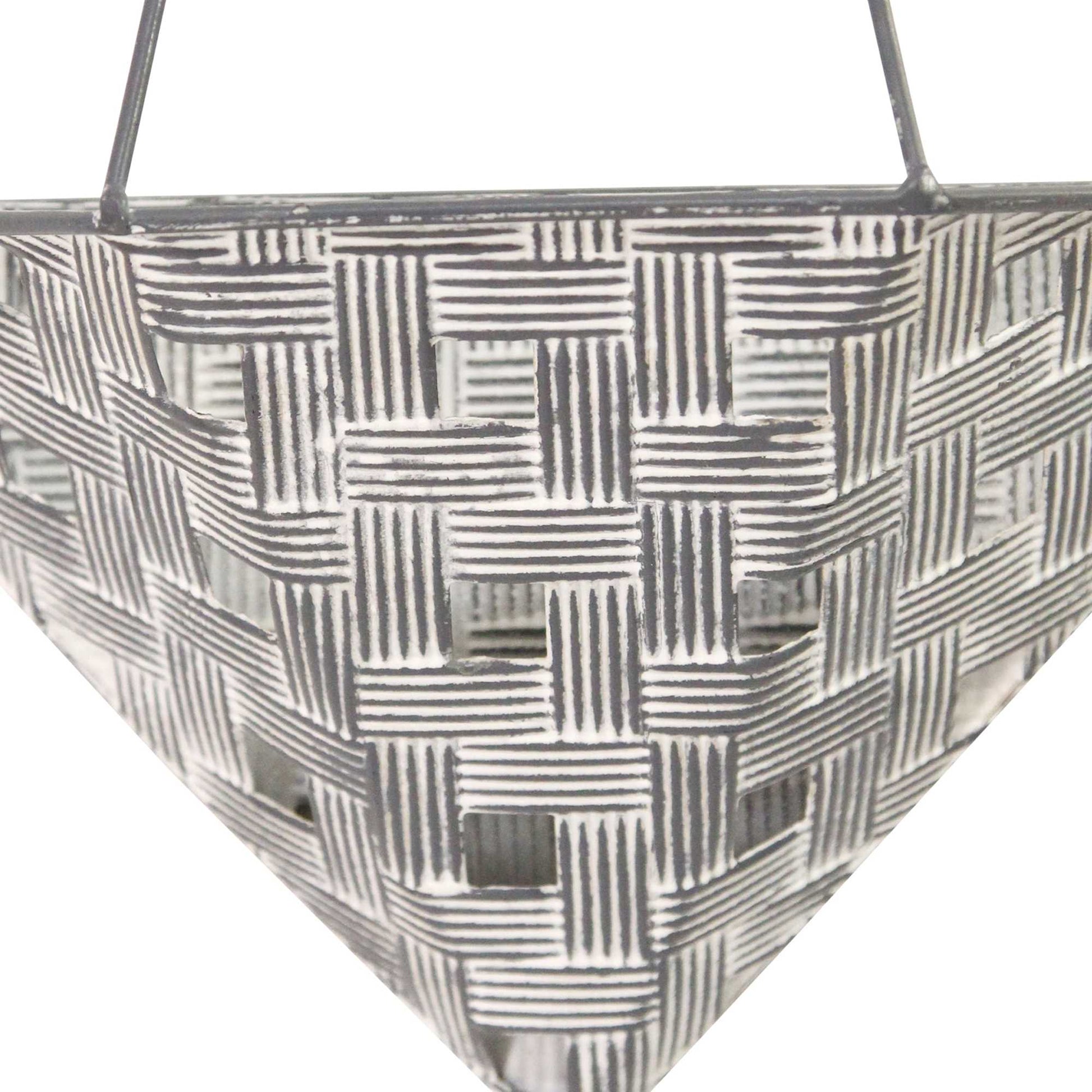 HomeRoots Set of 2 Distressed White & Metal Wall Planters