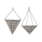 HomeRoots Set of 2 Distressed White & Metal Wall Planters