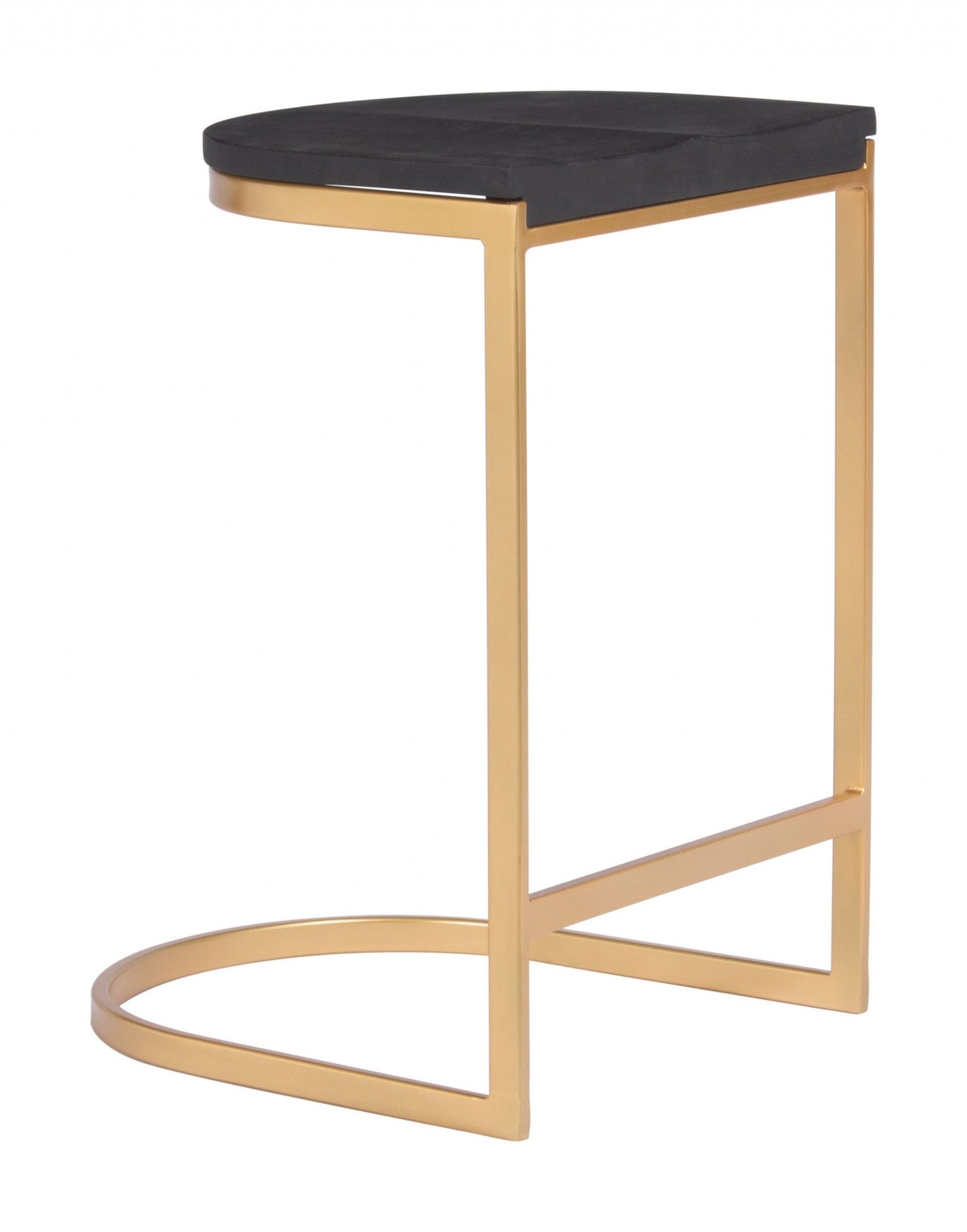 HomeRoots Set of 2 Gold And Black Counter Stools