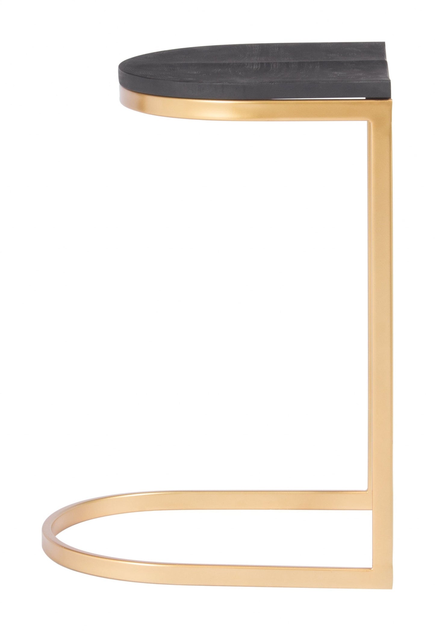 HomeRoots Set of 2 Gold And Black Counter Stools