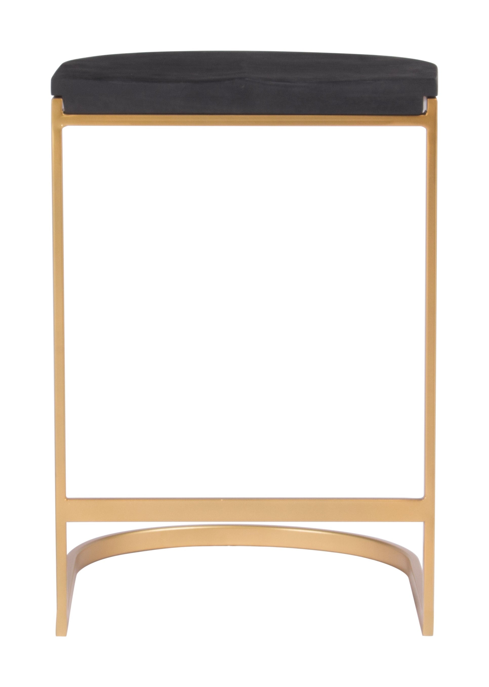 HomeRoots Set of 2 Gold And Black Counter Stools