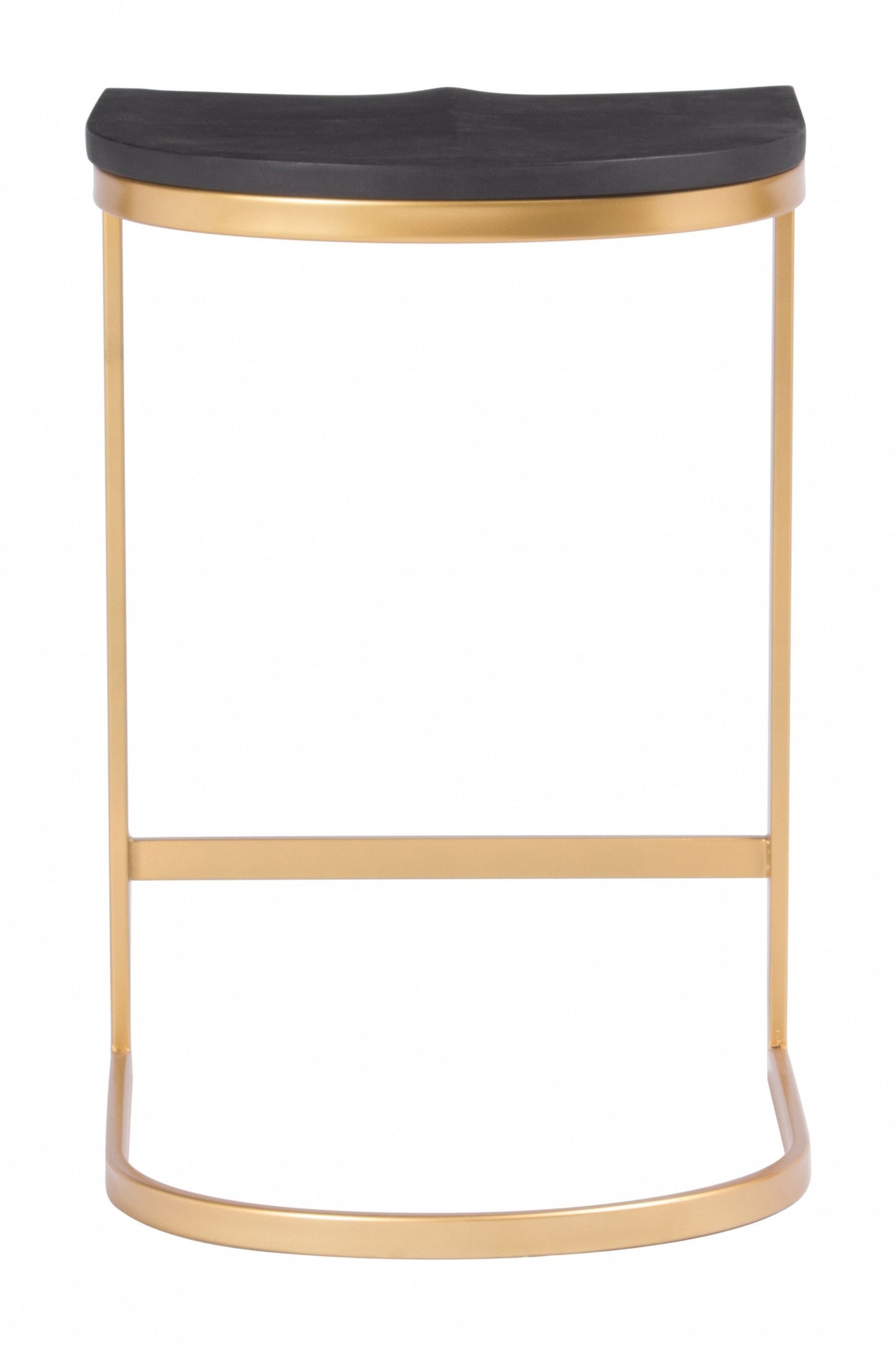 HomeRoots Set of 2 Gold And Black Counter Stools