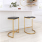 HomeRoots Set of 2 Gold And Black Counter Stools