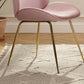 HomeRoots Set of 2 Gold And Pink Velvet Shell Shape Dining Chairs