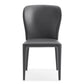 HomeRoots Set of 2 Gray Faux Leather Dining Chairs