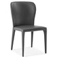 HomeRoots Set of 2 Gray Faux Leather Dining Chairs