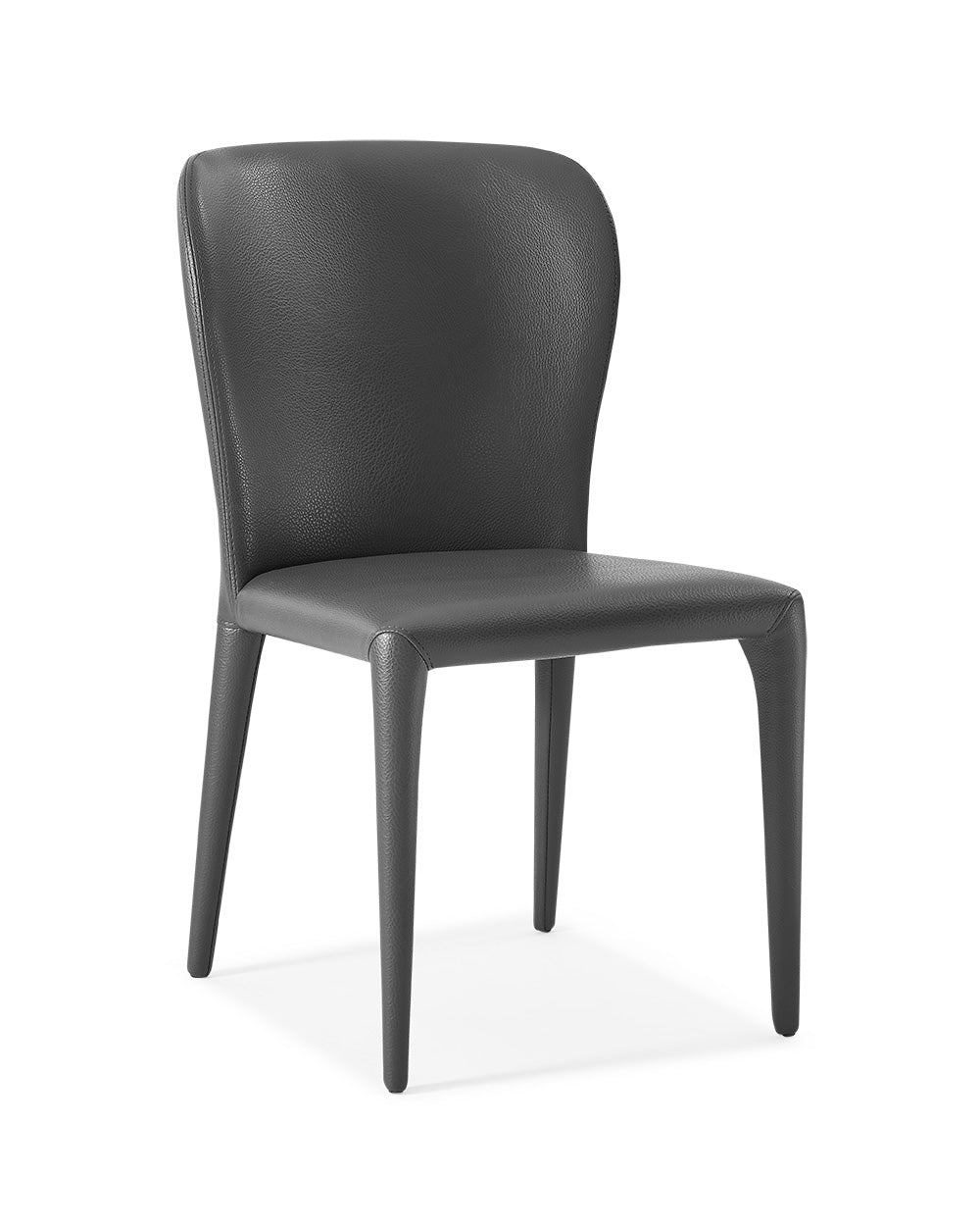 HomeRoots Set of 2 Gray Faux Leather Dining Chairs