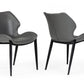 HomeRoots Set of 2 Gray Faux Leather Industrial Dining Chairs