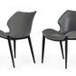 HomeRoots Set of 2 Gray Faux Leather Industrial Dining Chairs