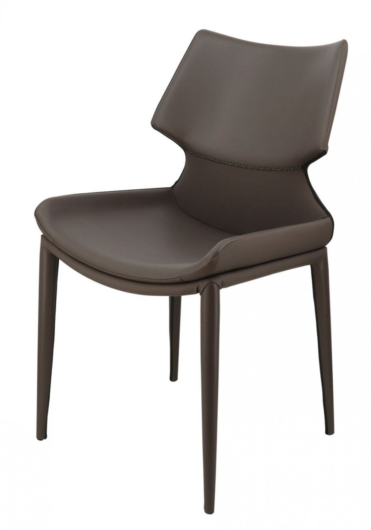 HomeRoots Set of 2 Gray Faux Leather Wrapped Dining Chairs