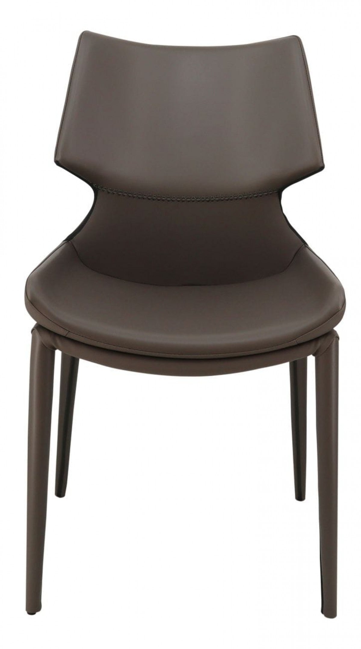 HomeRoots Set of 2 Gray Faux Leather Wrapped Dining Chairs