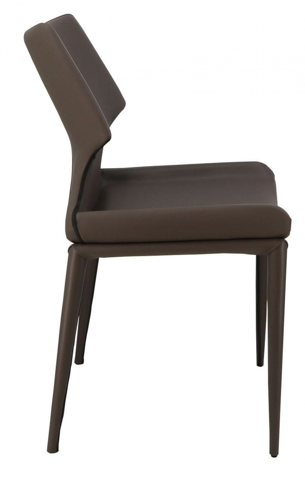 HomeRoots Set of 2 Gray Faux Leather Wrapped Dining Chairs