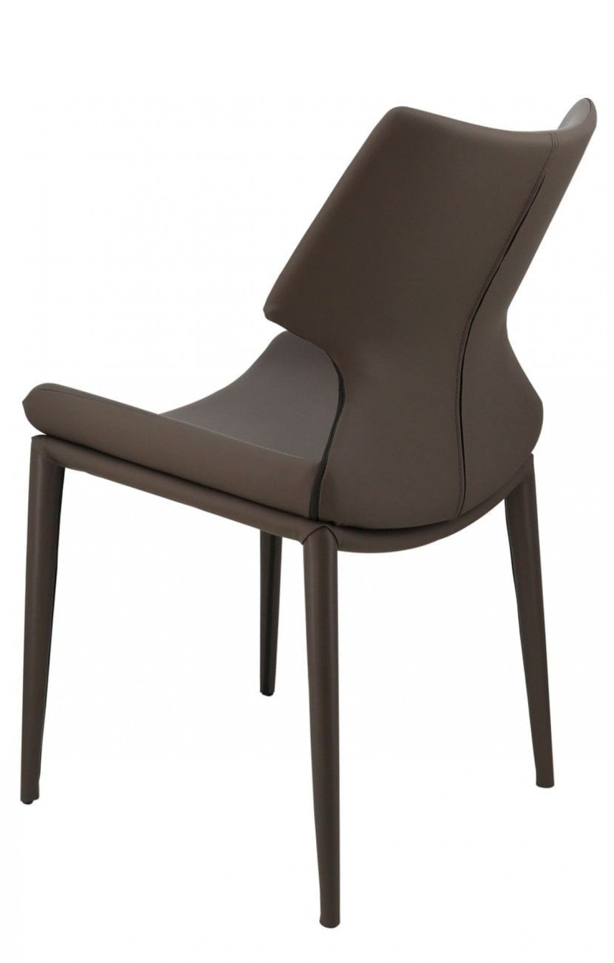 HomeRoots Set of 2 Gray Faux Leather Wrapped Dining Chairs