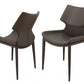 HomeRoots Set of 2 Gray Faux Leather Wrapped Dining Chairs
