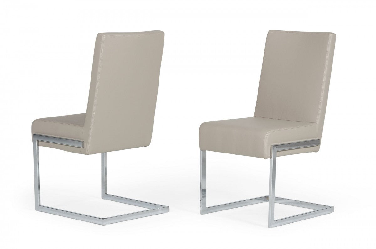 HomeRoots Set of 2 Gray Silver Modern Dining Chairs