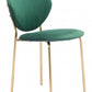 HomeRoots Set of 2 Green And Gold Modern Dining or Side Chairs