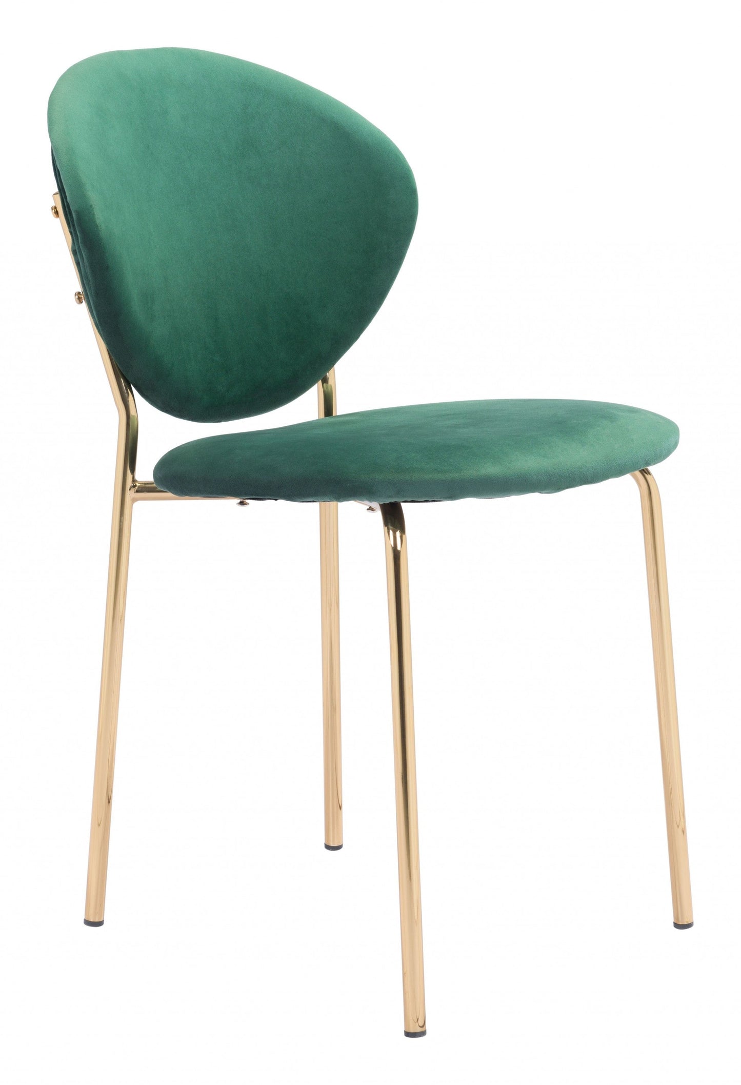 HomeRoots Set of 2 Green And Gold Modern Dining or Side Chairs