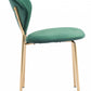 HomeRoots Set of 2 Green And Gold Modern Dining or Side Chairs