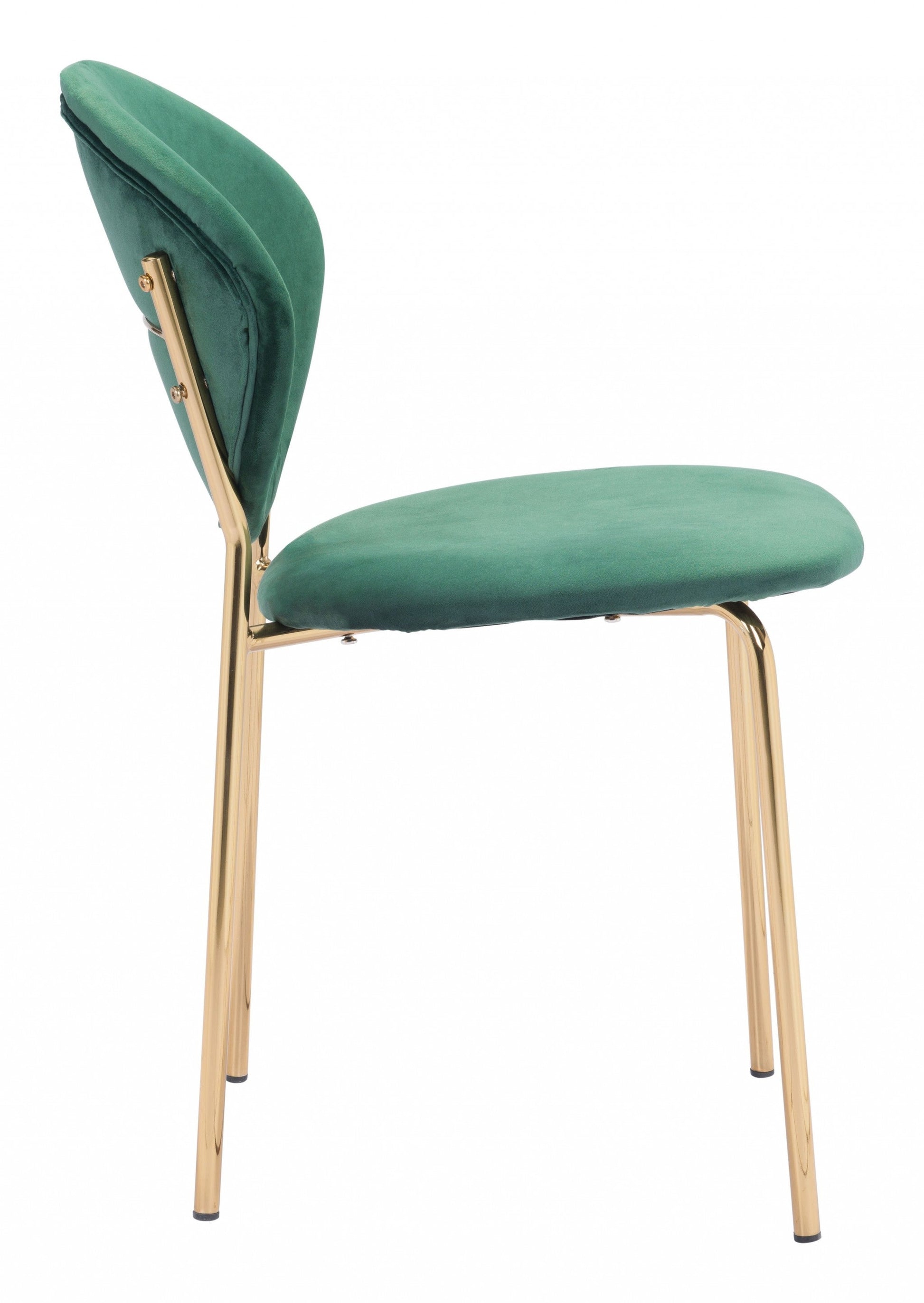 HomeRoots Set of 2 Green And Gold Modern Dining or Side Chairs