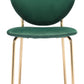 HomeRoots Set of 2 Green And Gold Modern Dining or Side Chairs