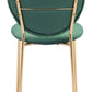 HomeRoots Set of 2 Green And Gold Modern Dining or Side Chairs