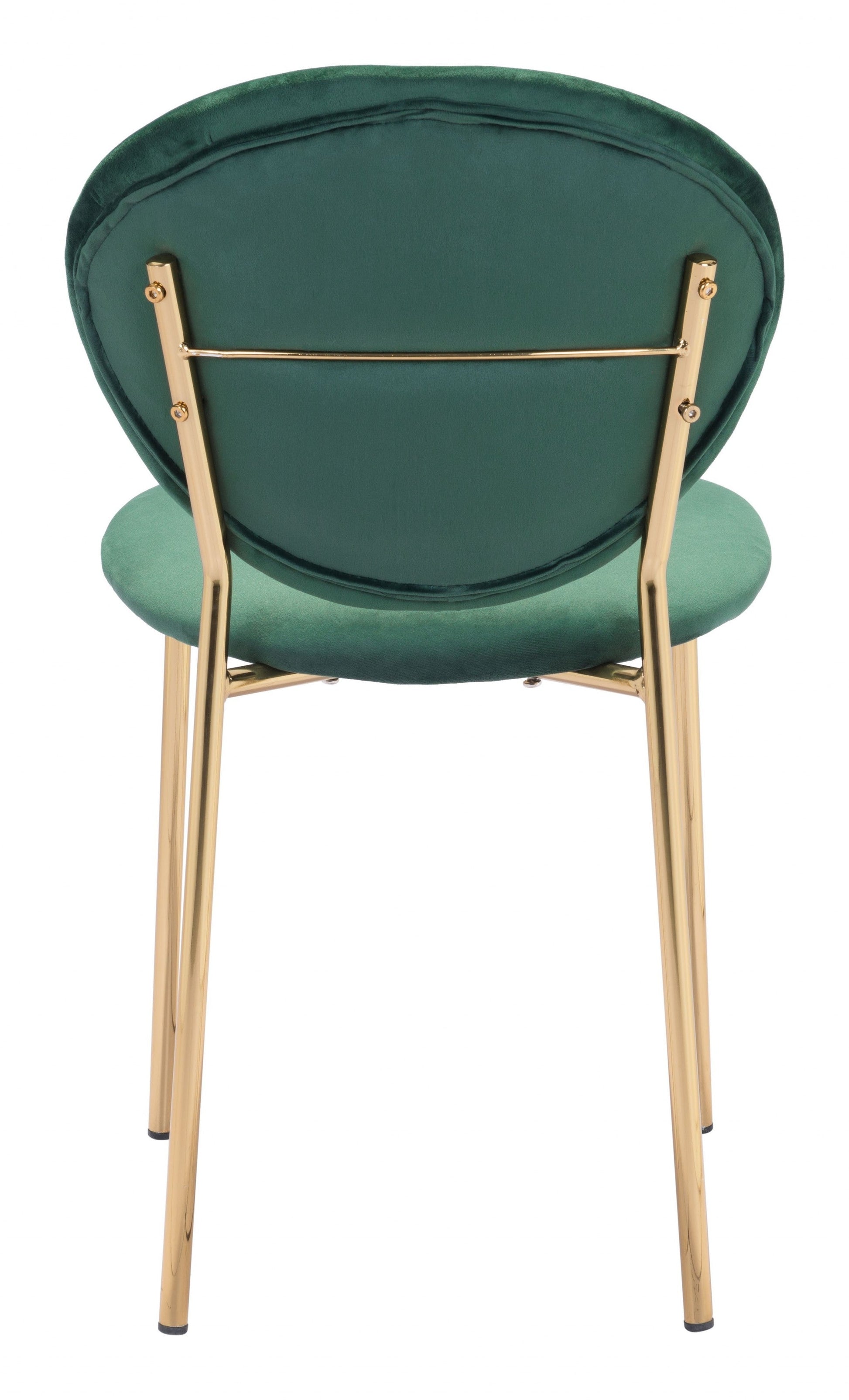 HomeRoots Set of 2 Green And Gold Modern Dining or Side Chairs