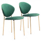 HomeRoots Set of 2 Green And Gold Modern Dining or Side Chairs